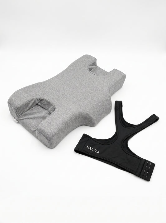 MELYLA Anti-Falten Set — Schlaf BH + Kissen gegen Schlaffalten